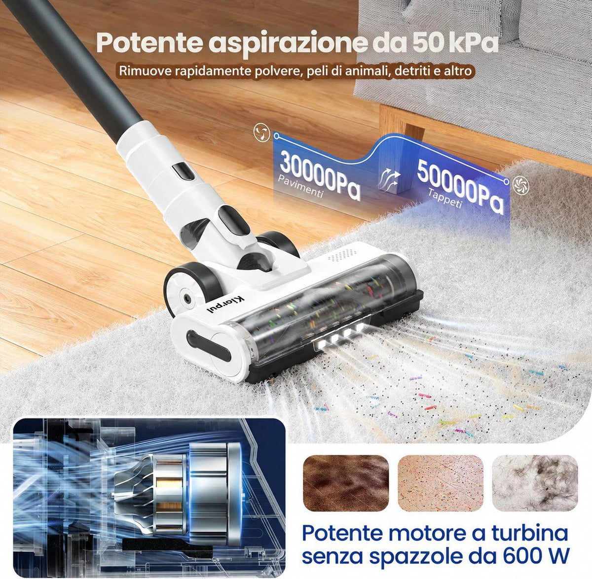 Amazon Basics Aspirapolvere Senza Fili 150W